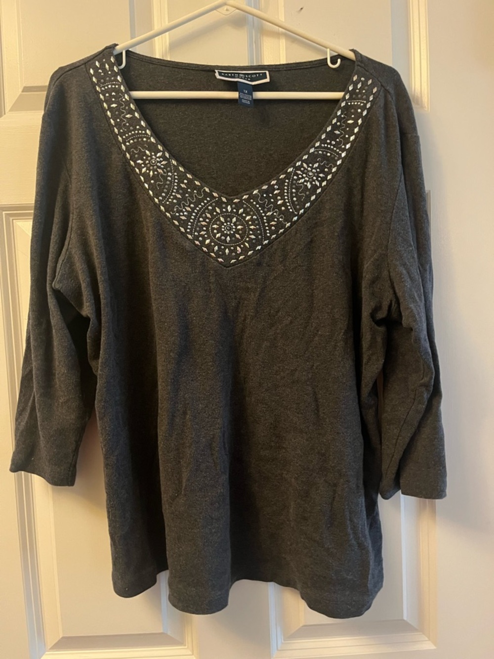 Karen Scott Dark Gray Crewneck Sweater